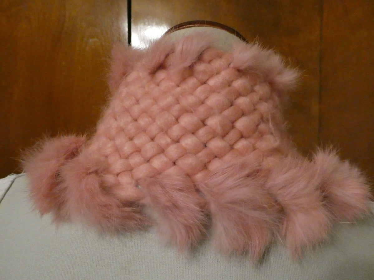 Women's Solid Pink Fringe Rabbit Scarf Size 60" X 4.5"