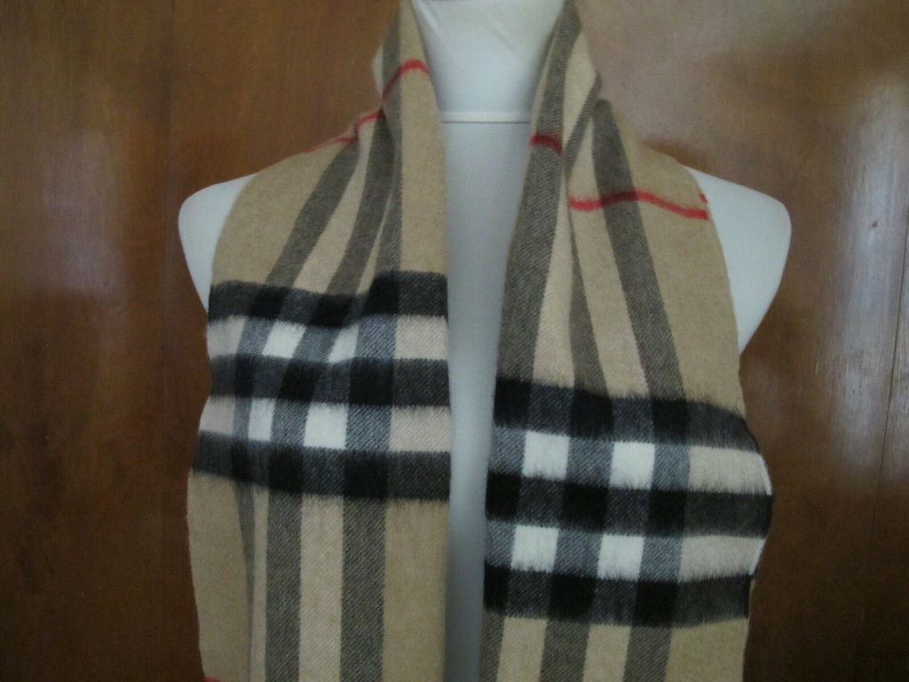 Burberry Classic Check Cashmere Scarf Camel