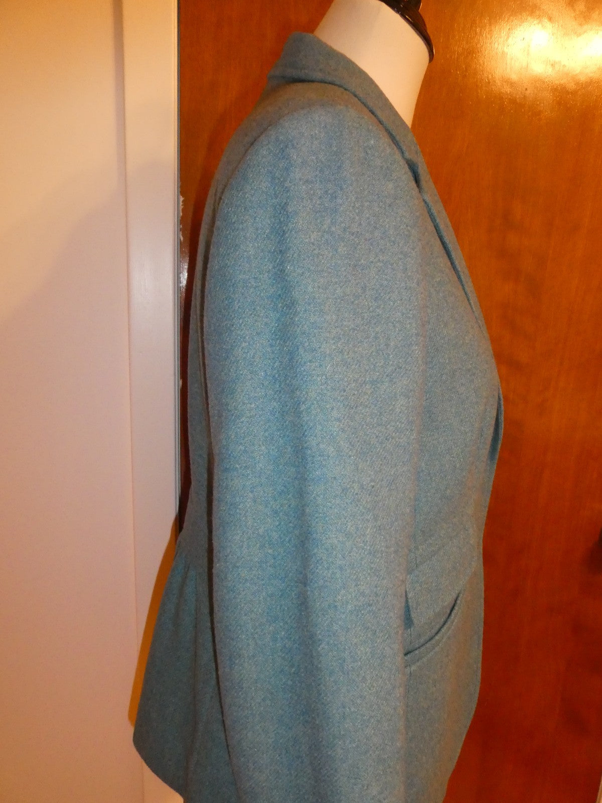 Talbots Women’s Blazer Size 8 Teal Wool Blend Career Business Jacket Lined