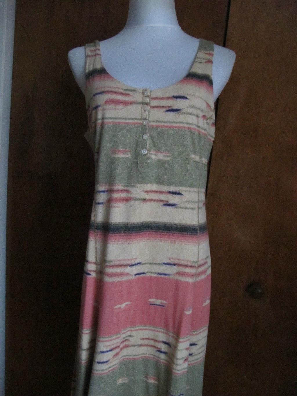 Lauren Jeans CO Women's multi color fitted A-line lined maxi dress Medium New