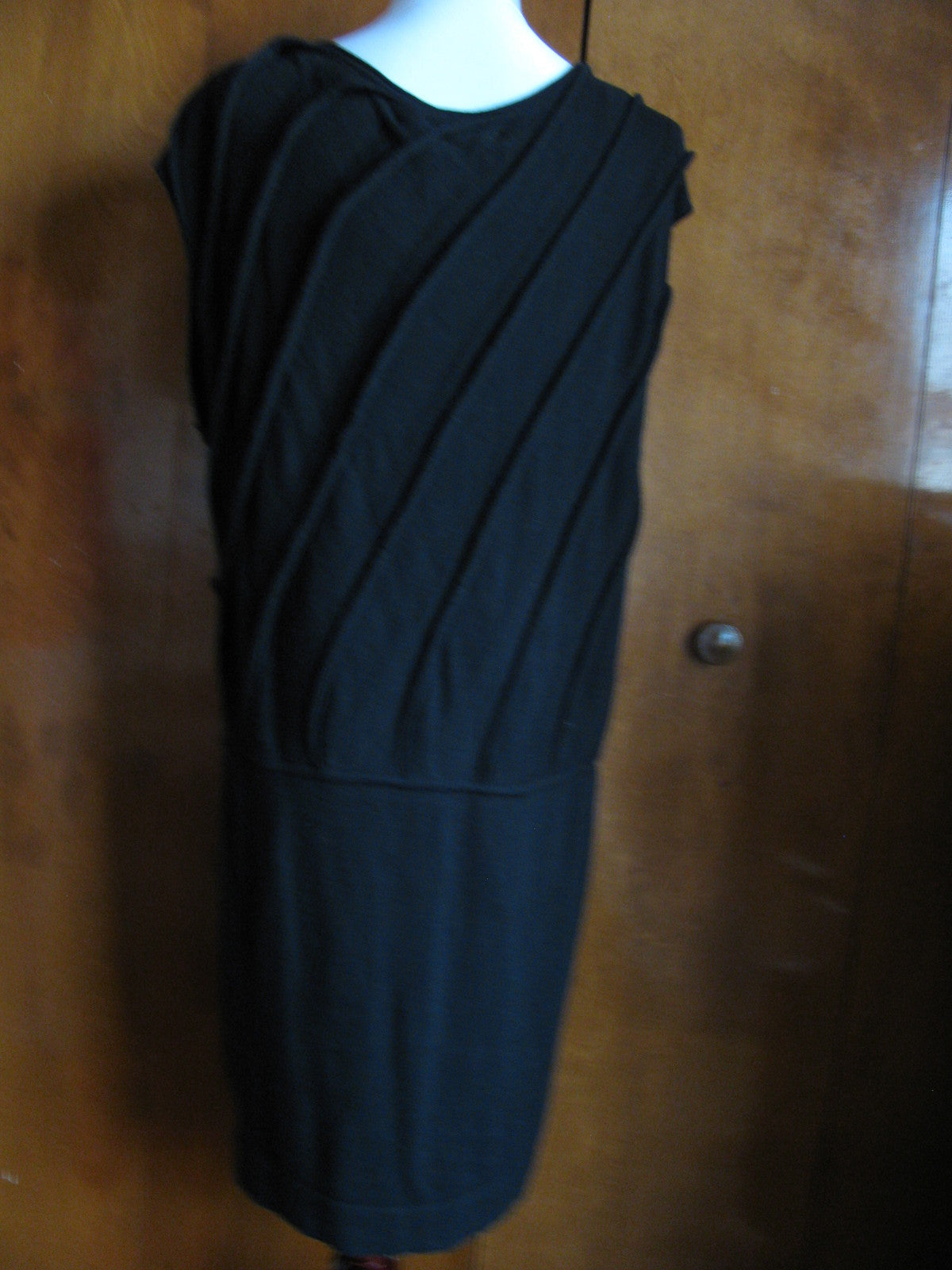 Max Studio women's black cotton rayon detailed  dress Large 