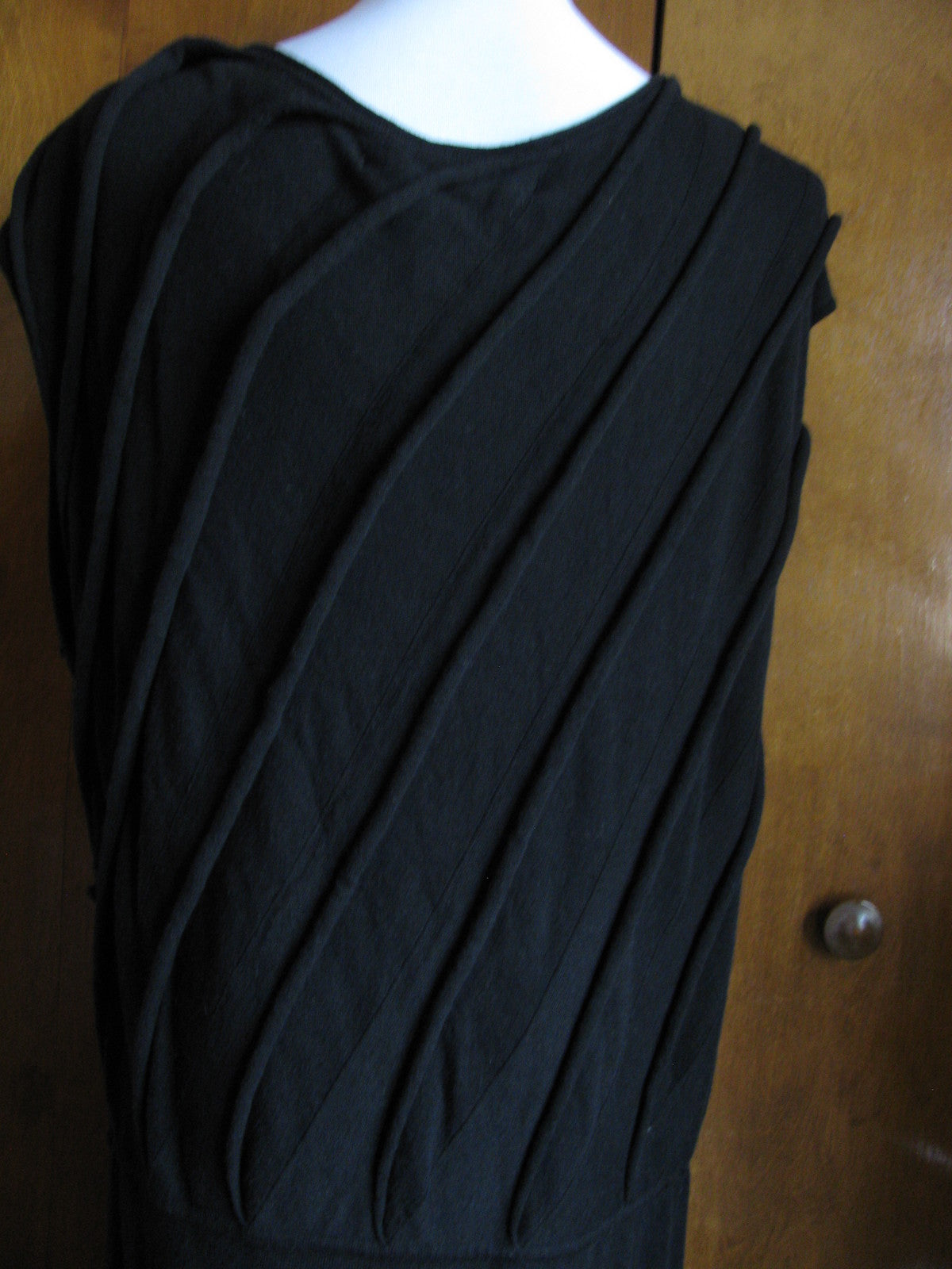 Max Studio women's black cotton rayon detailed  dress Large 
