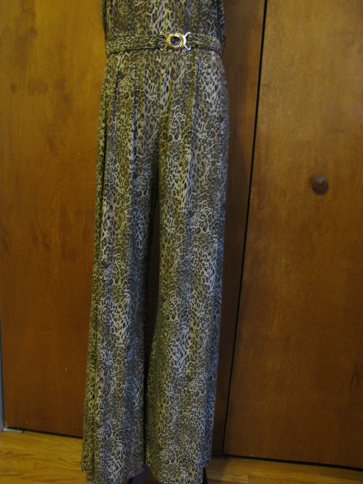 MSK women’s jumpsuit leopard black size large NEW
