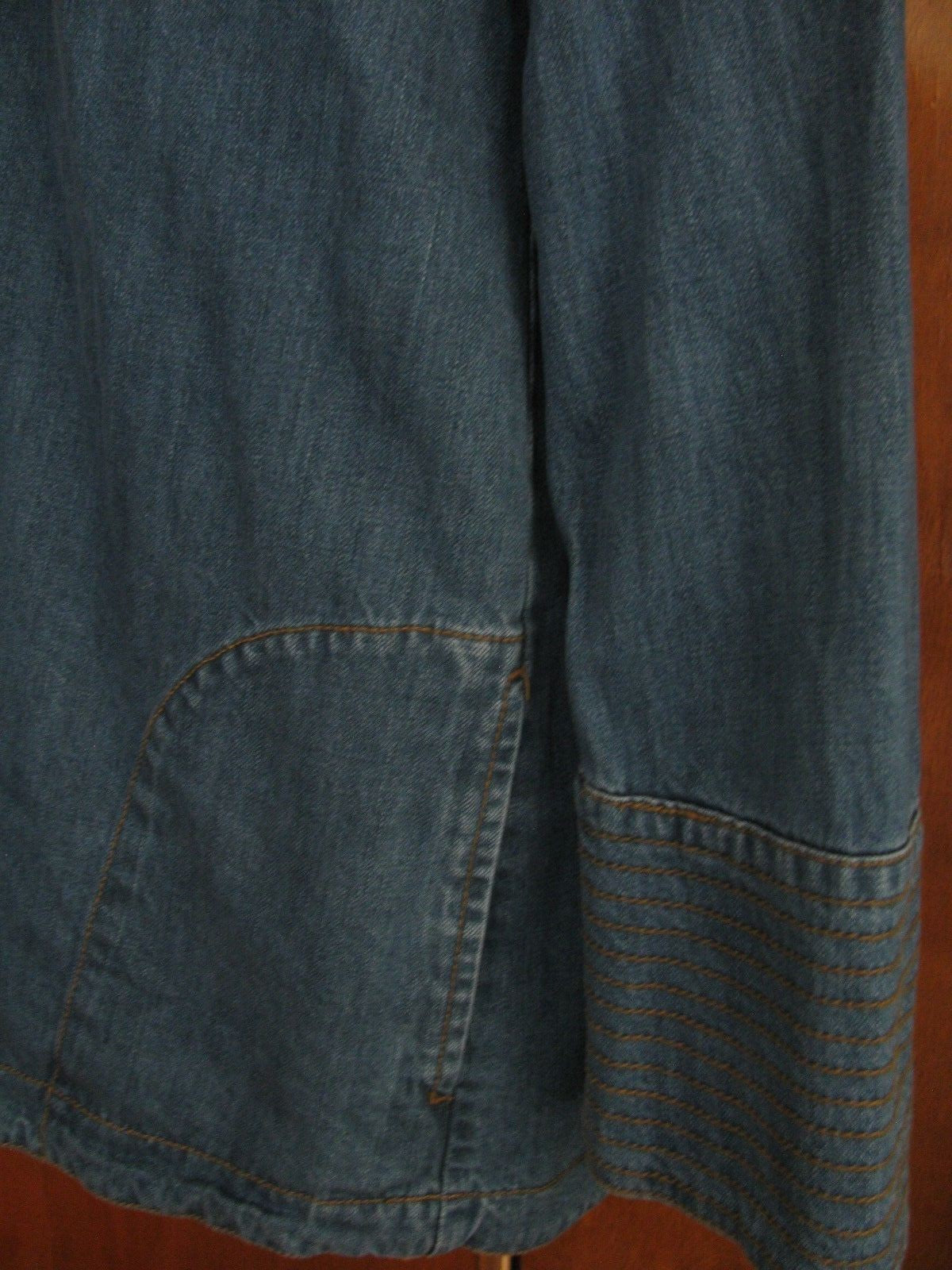 Free People women's denim henrix blue detailed tunic top New