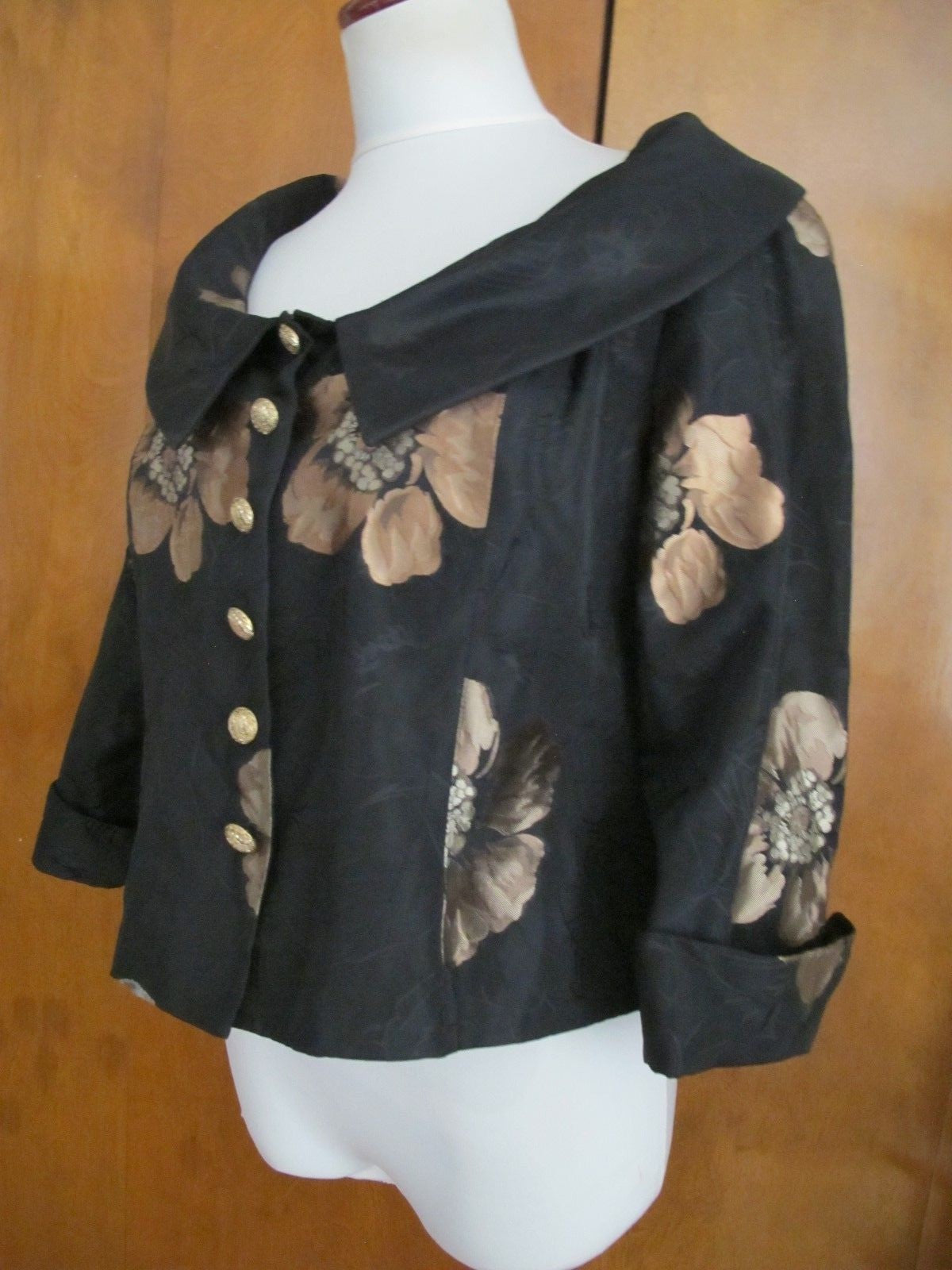 Juliana women’s black 6 button lined evening blazer jacket size 8 pre-owned