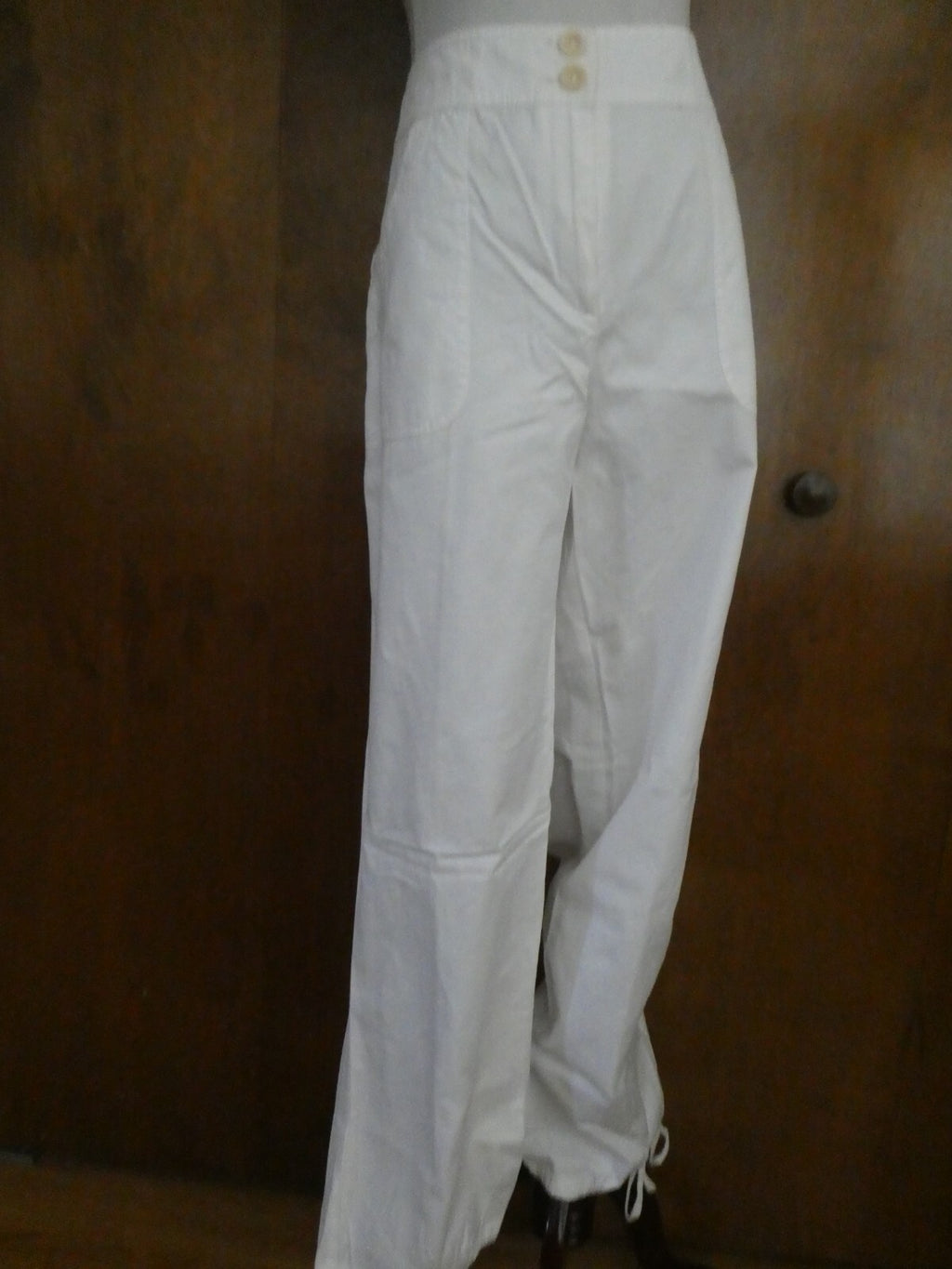 Saks Fifth Avenue Theads women's white cotton detailed pants size 14