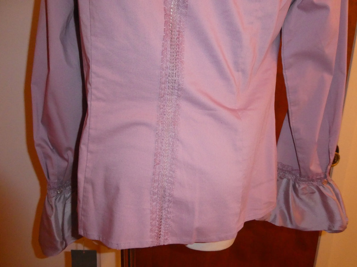 Kenar Women's Lilac Detailed Long Sleeves Evening Top Blouse Size Medium