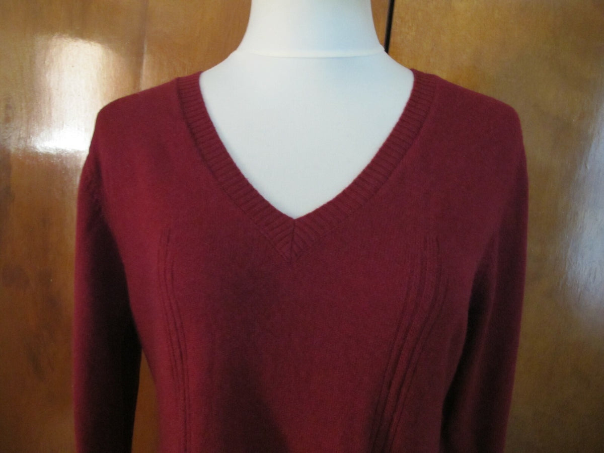 Chelsea &Theodore women's burgundy wool cashmere dress Xlarge Fits Large