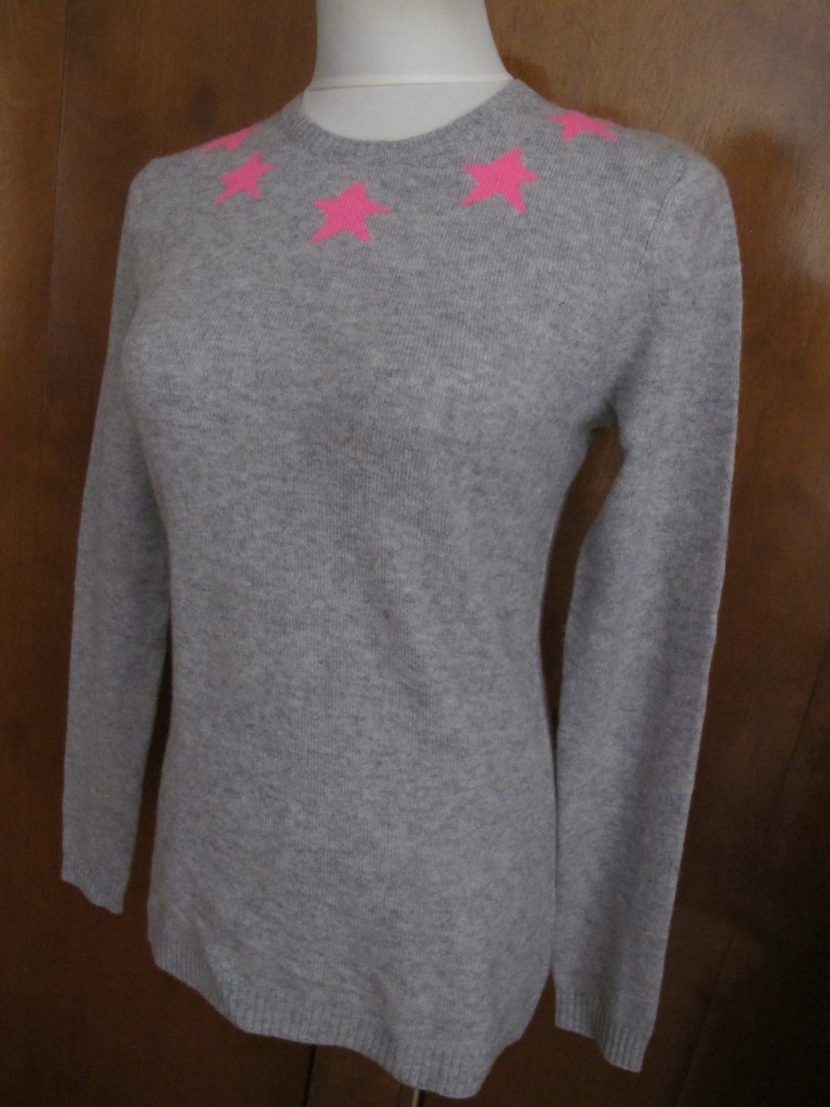 Aqua Women’s Gray Pink Cashmere Sweater Xsmall 
