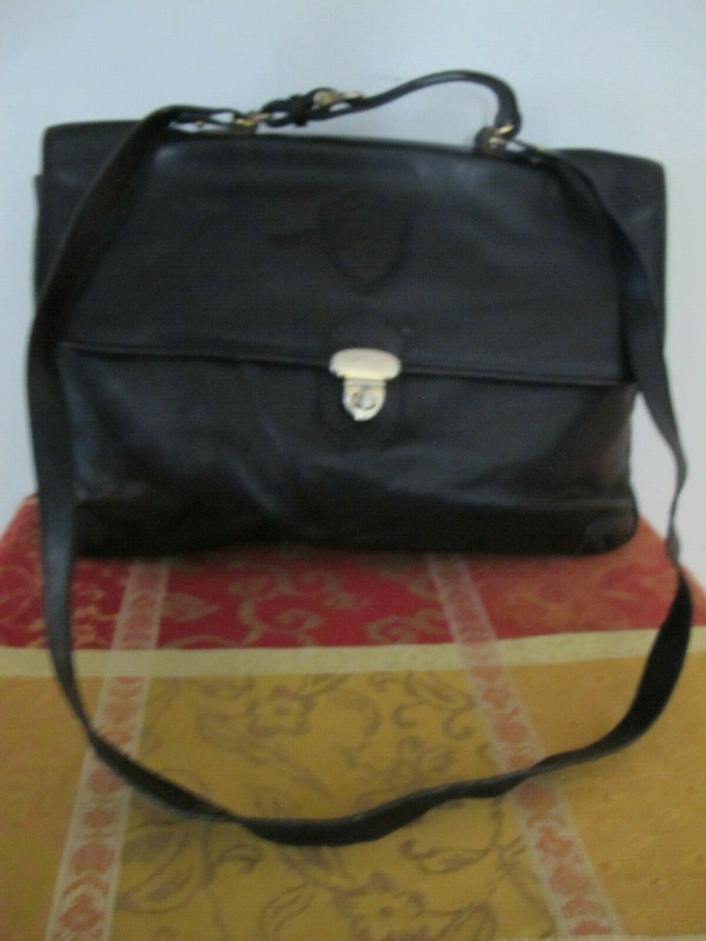 Dover Alto Estilo Women’s Black Soft Leather Briefcase Messenger Vintage Bag 
