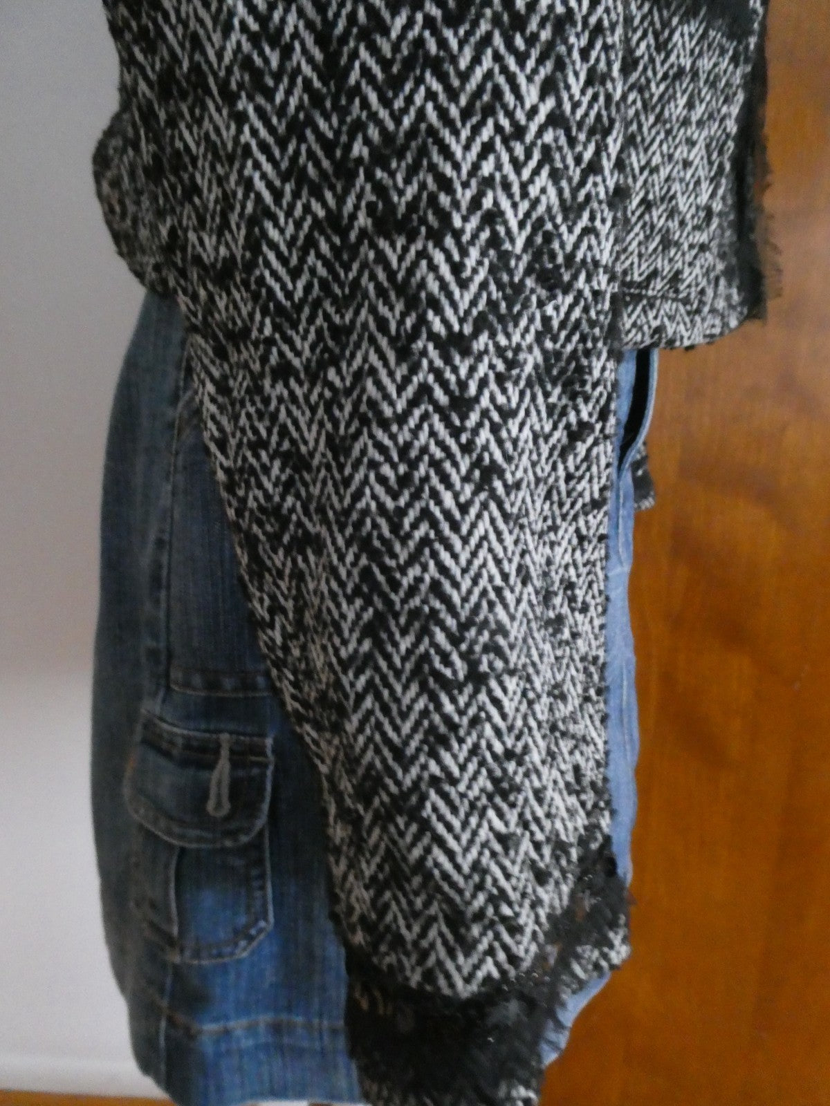 Sinequanone Women Black White Tweed & Sequin Wool Blend Lined Blazer Size Large