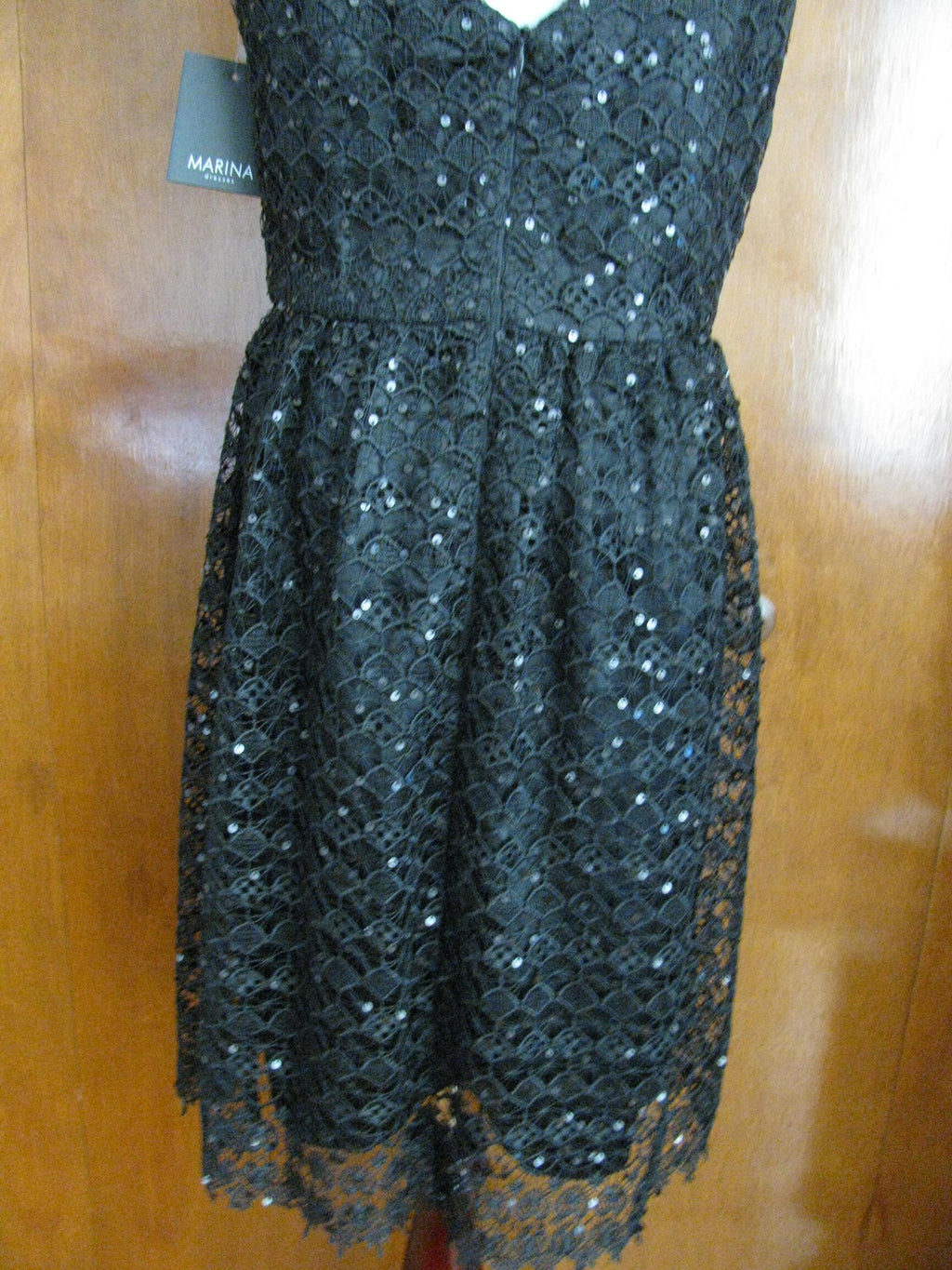 Marina Women's Black Evening Lined Dress Size 12