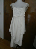 Free People women's cream eyelet embroidered crafted very soft cotton dress New