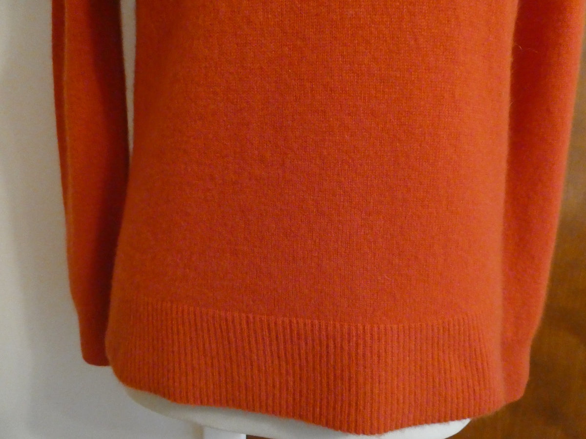 Bloomingdale's Cashmere Turtleneck Sweater Burnt Orange Women's Size S NWT $188