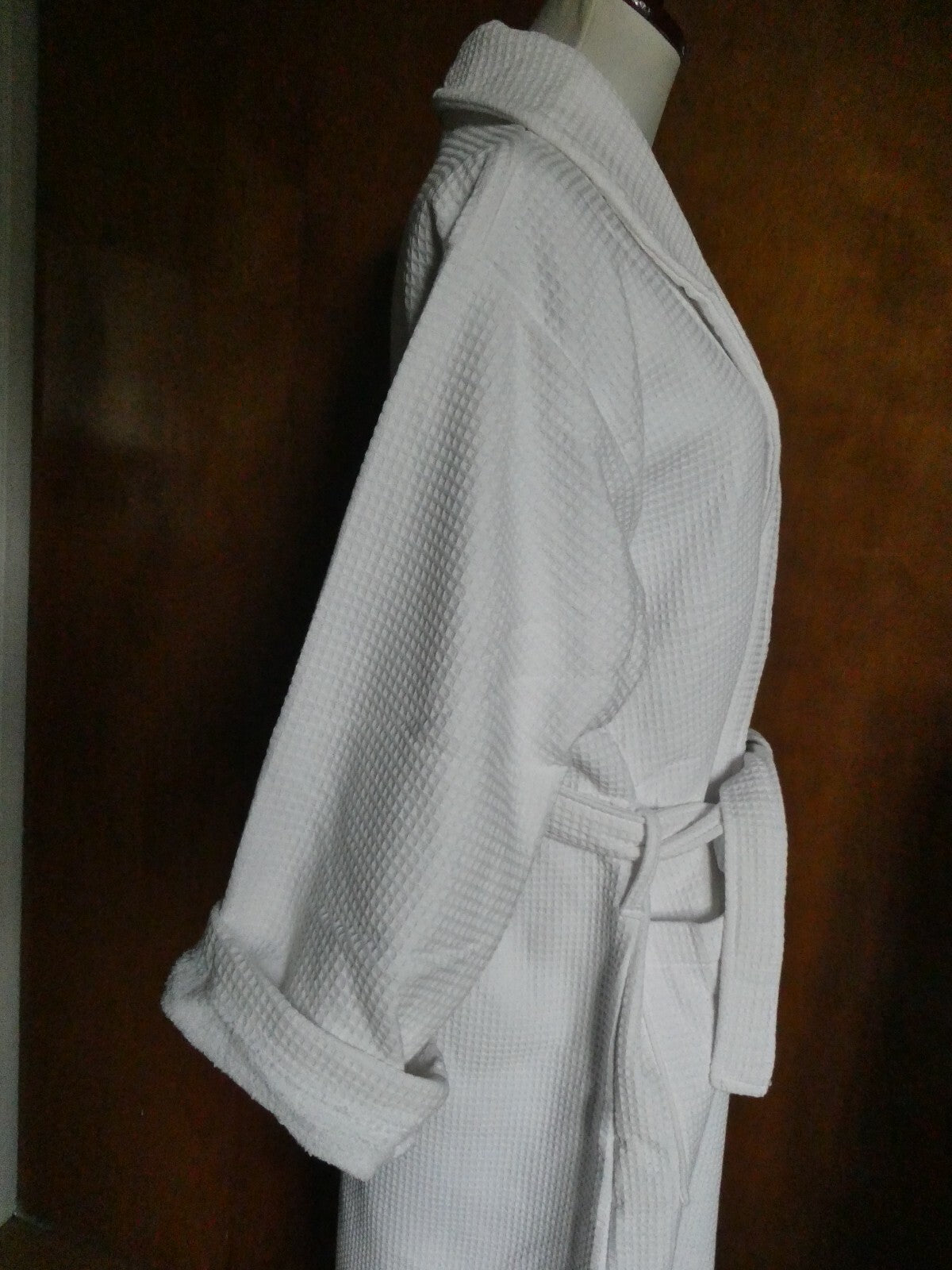 Chortex Luxury Women’s White Waffle Classic Turkish Cotton Robe Size S/M