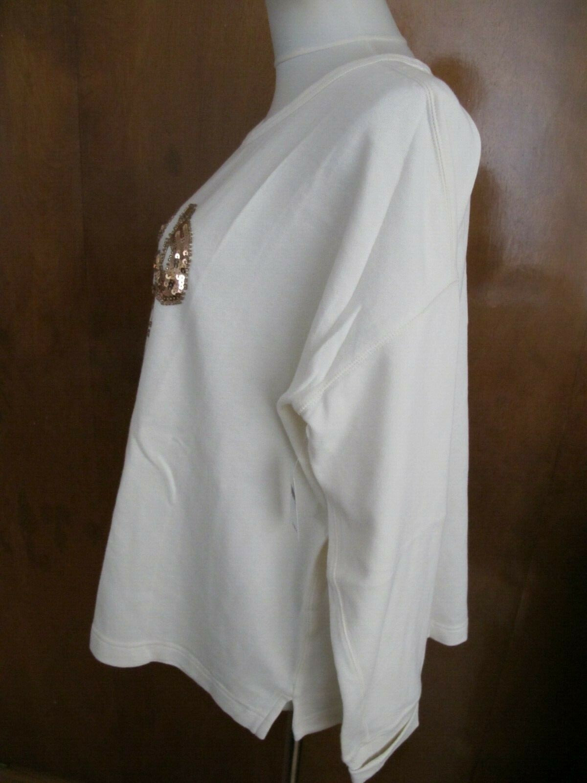 Gap Women's Flannel Cotton Off White Sweater Size Large 