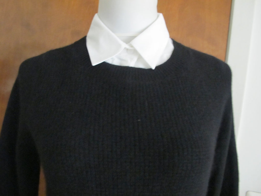 By Bloomingdale's Sweater Black Long Sleeves Layered Look Cashmere Women's L New