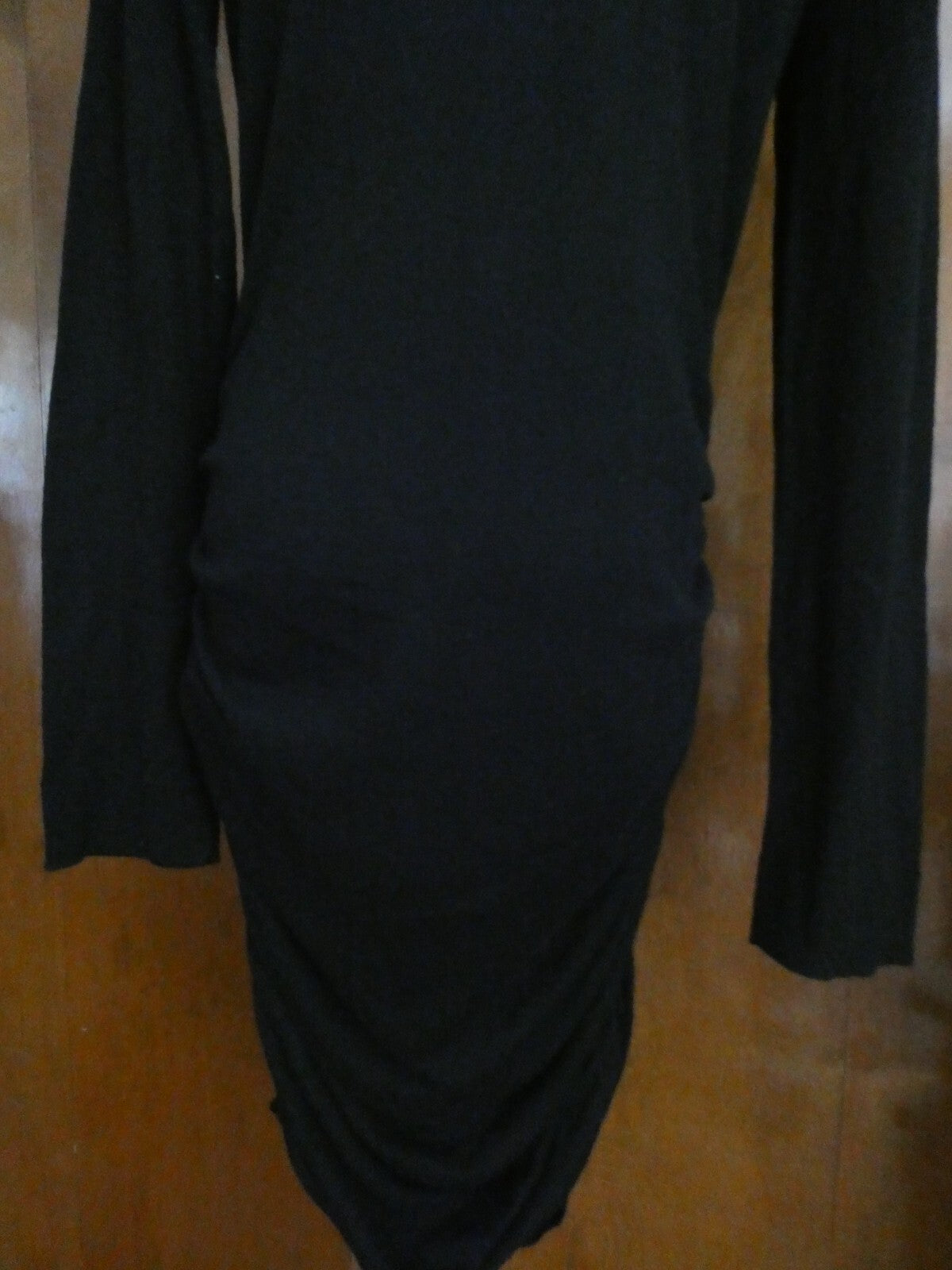 Rachel Roy women's stylish detailed black cowl neck long sleeves dress New