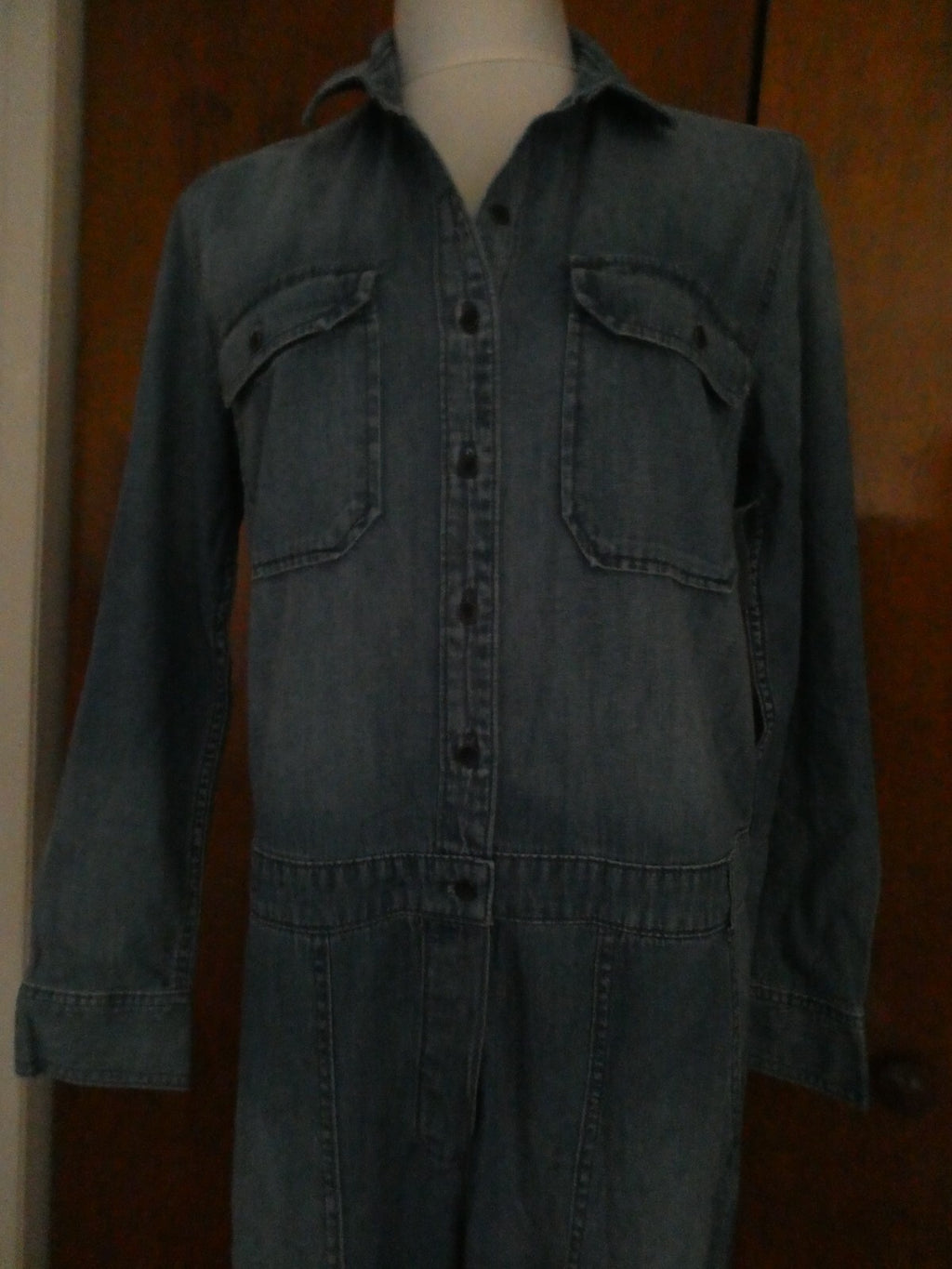 Gap Denim Jeans Blue Cotton Long Sleeves Jumper Jumpsuit Medium