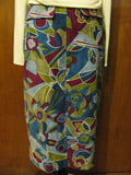 Harve Benard women's multicolored pocketed detailed front&back slits skirt sz 8