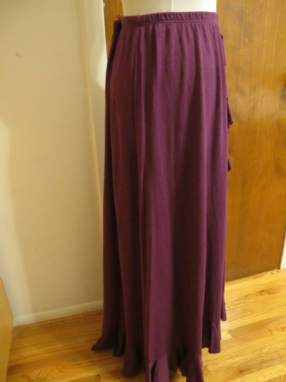 Free People Women's Plum Berry Detailed Long Soft Cotton Polyester  Skirt Small 