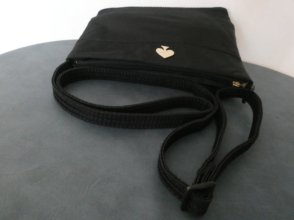 Kate Spade New York Black Nylon Crossbody Bag Zip Top Adjustable Strap