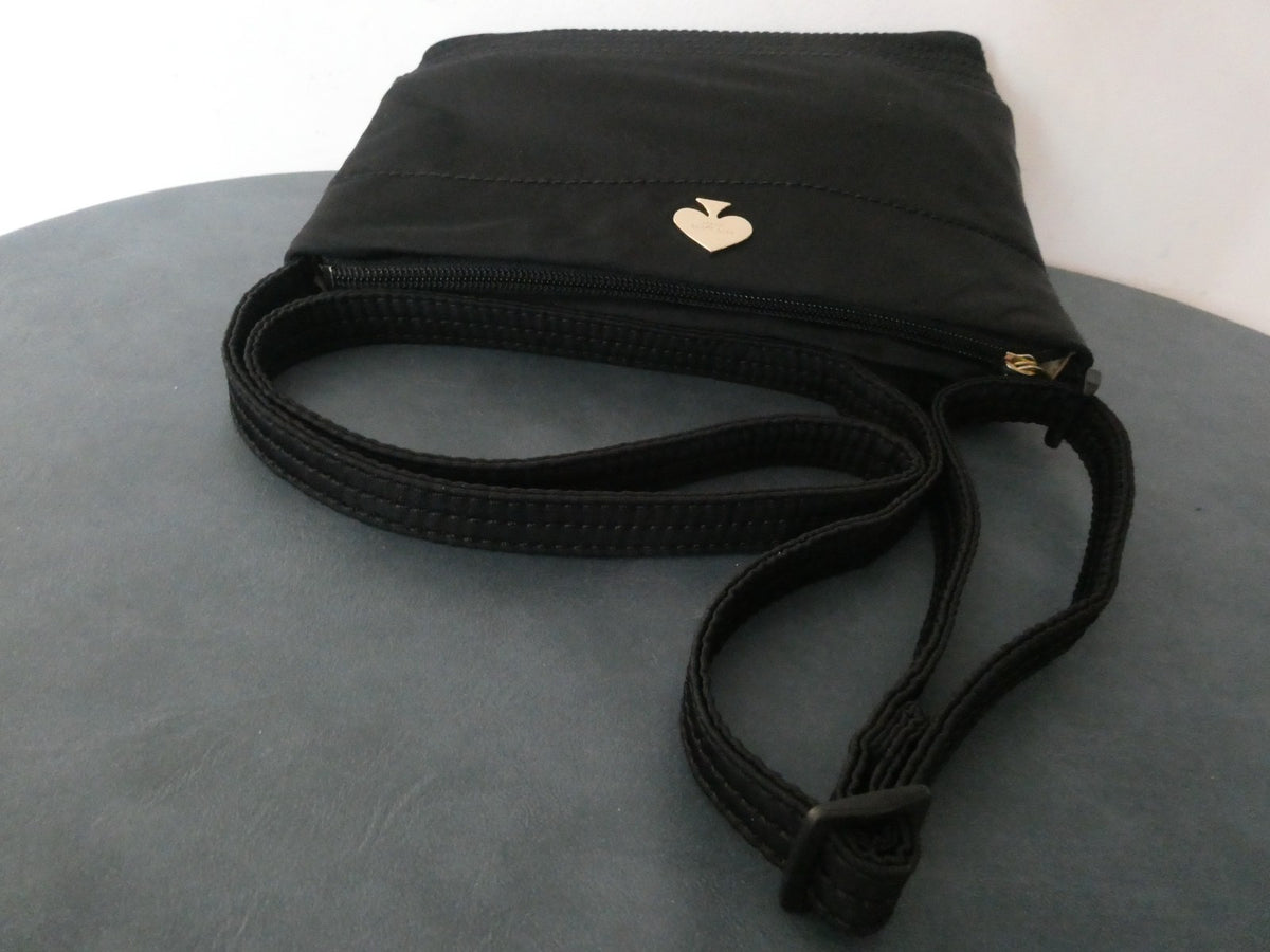 Kate Spade New York Black Nylon Crossbody Bag Zip Top Adjustable Strap