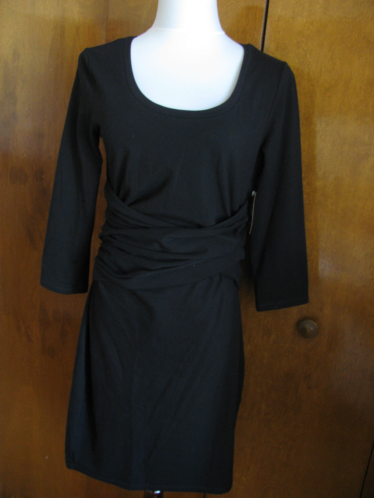 Rachel Roy Women’s Black Cotton Gathered Dress 