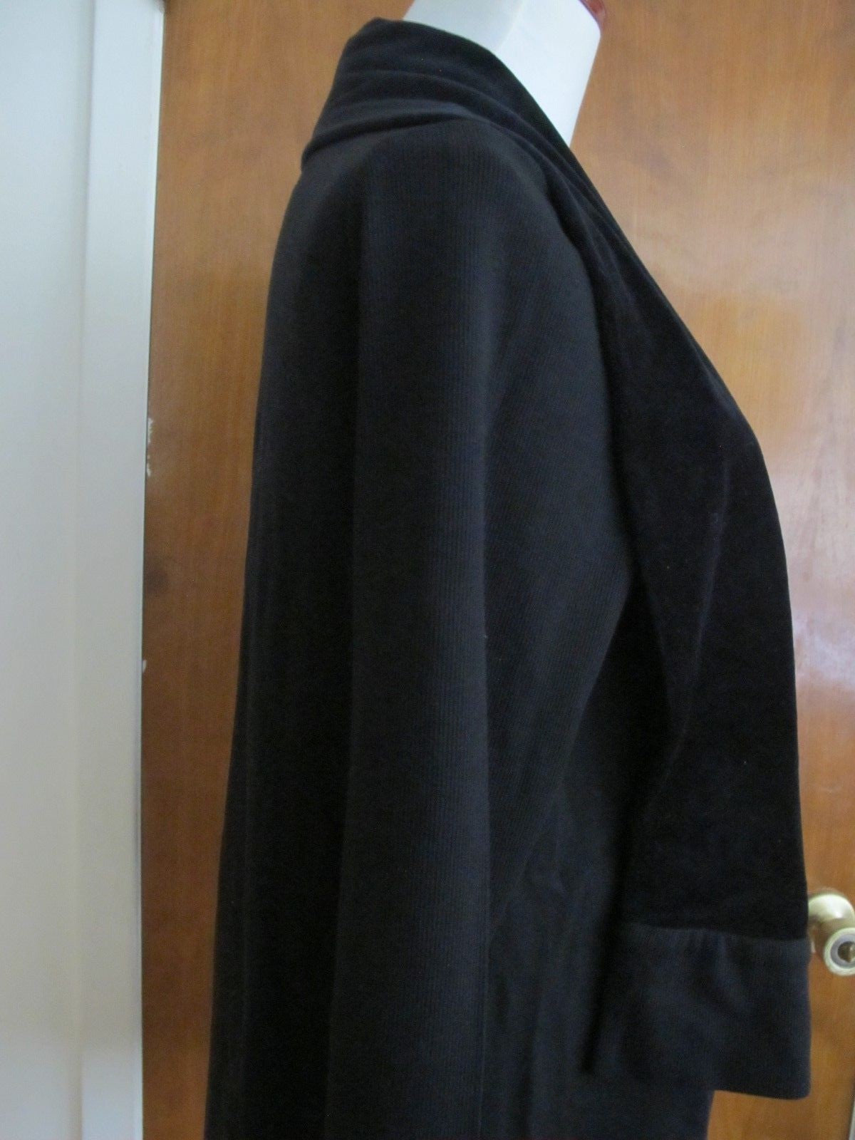 Adrienne Vittadini cardigan women's black flannel open front  Saks Off 5th Large