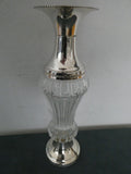 Vintage Made in Italy Glass Silver Tone Candlestick Candle Holder MCM 8"