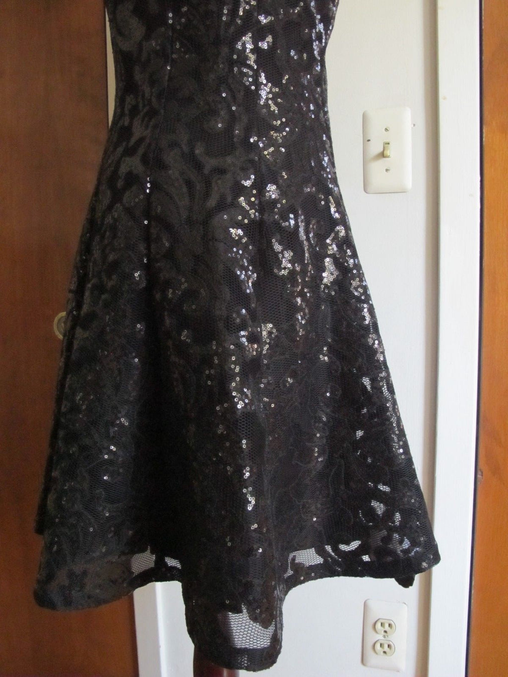 Ralph Lauren womens black evening A-line dress Size 8