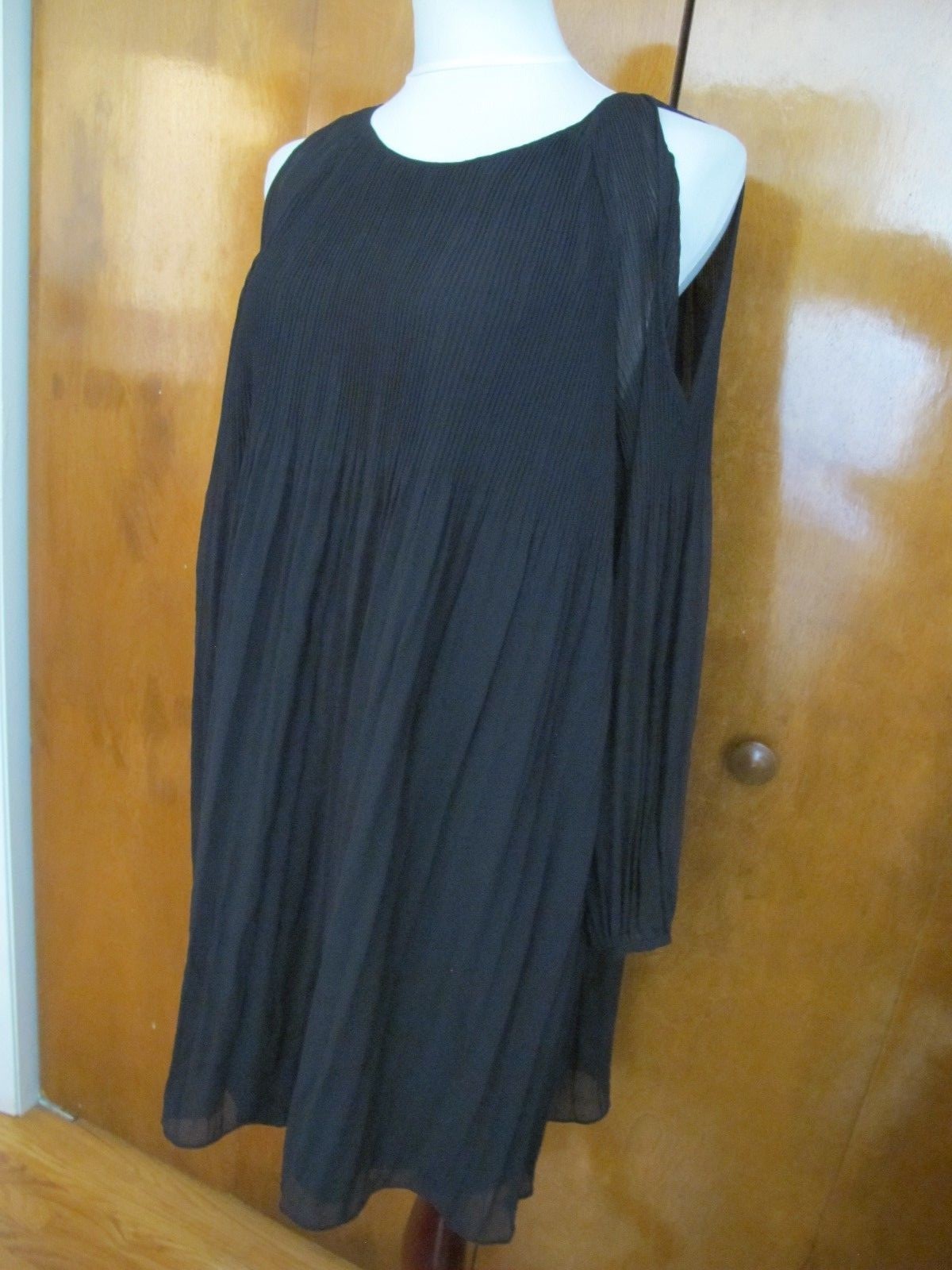 Sanctuary women’s black pleated evening cutout A-line dress size Xlarge 