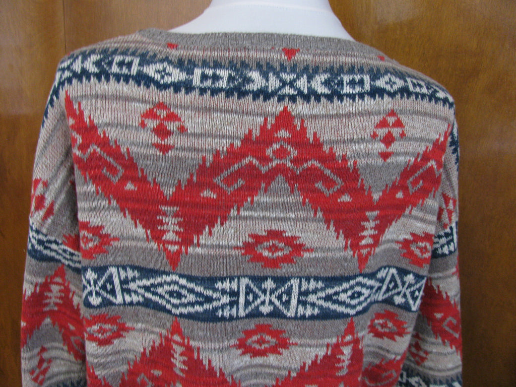 Denim & Supply women's multi color cotton 3/4 sleeves sweater XL 