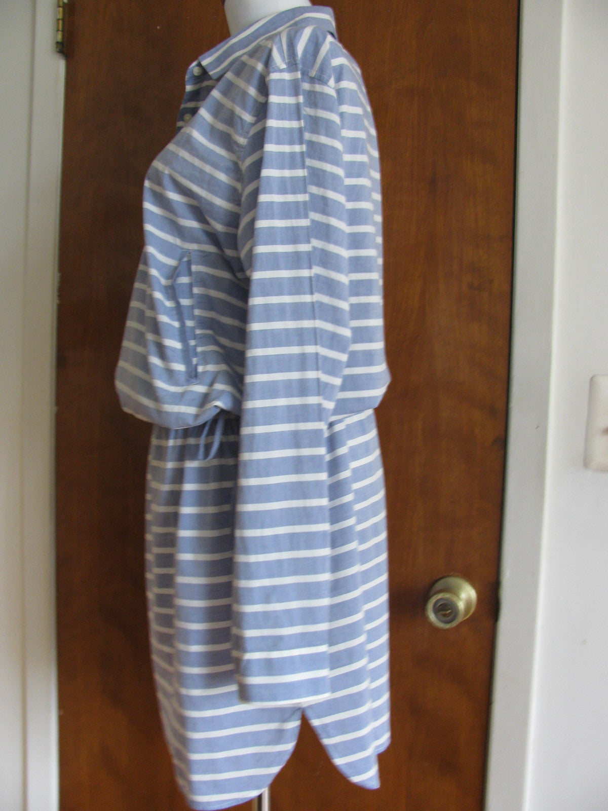 Gap Women’s White/Gray  Cotton Long Sleeves Dress New