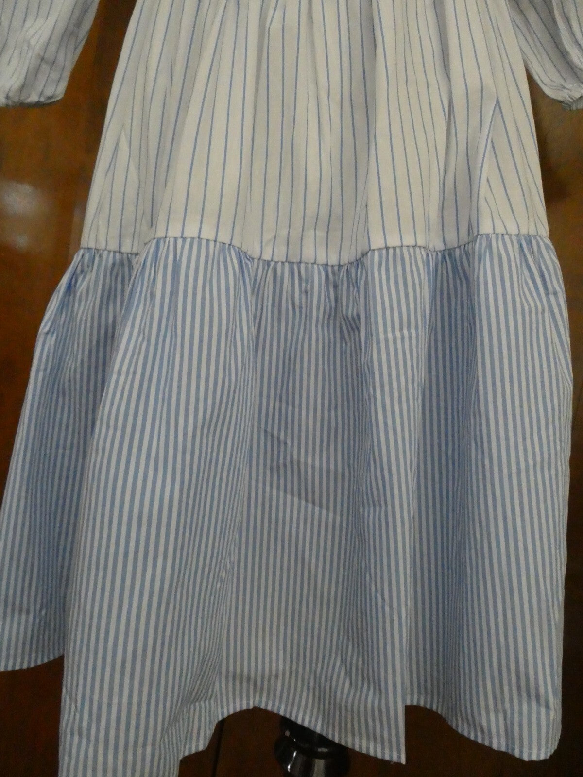 Anthropologie Line + Dot Open Shoulder Blue Striped Dress Size M, L
