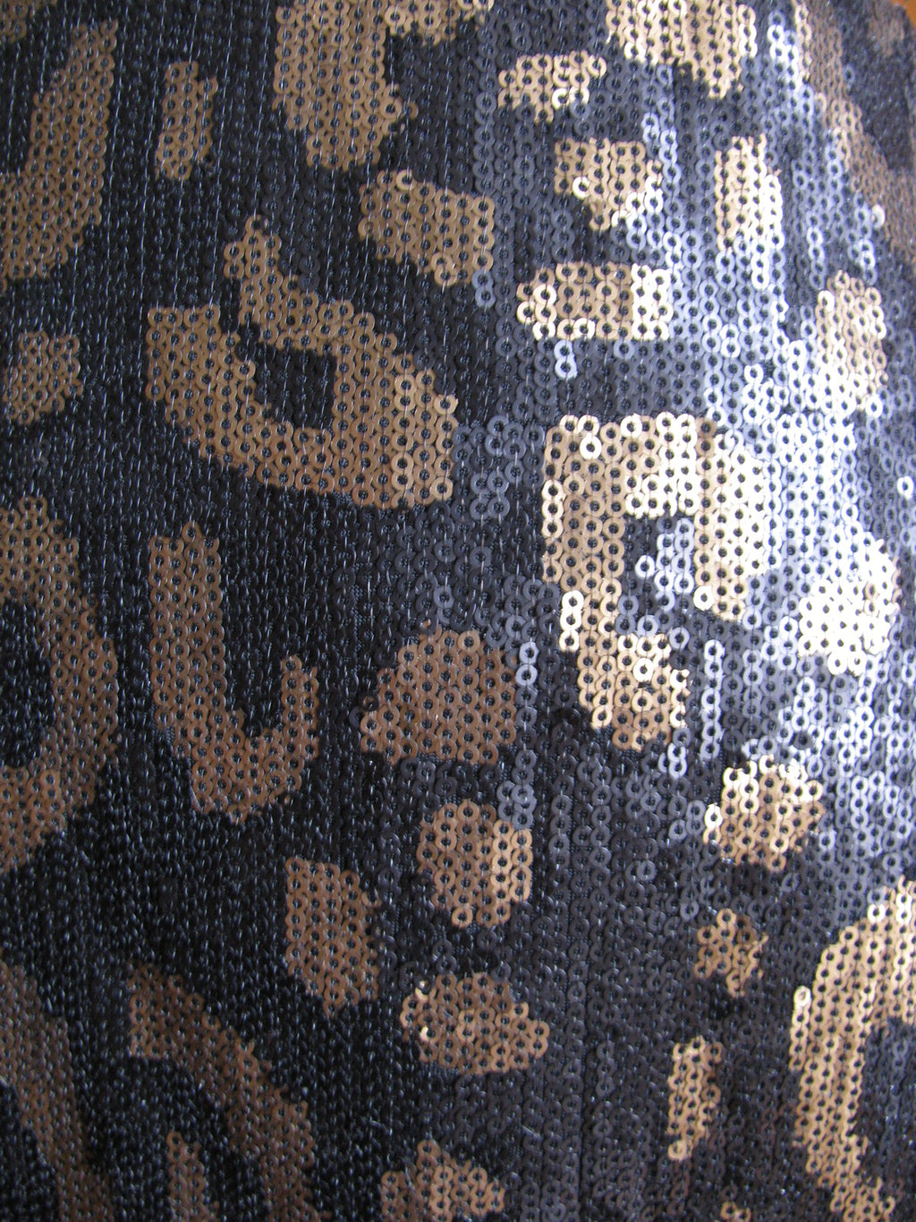Tahari women’s black & gold sequin evening lined skirt 