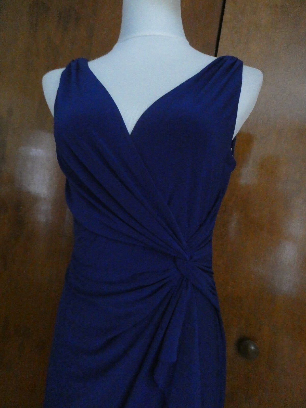 Ralph Lauren women’s maxi blue lined dress 12P 