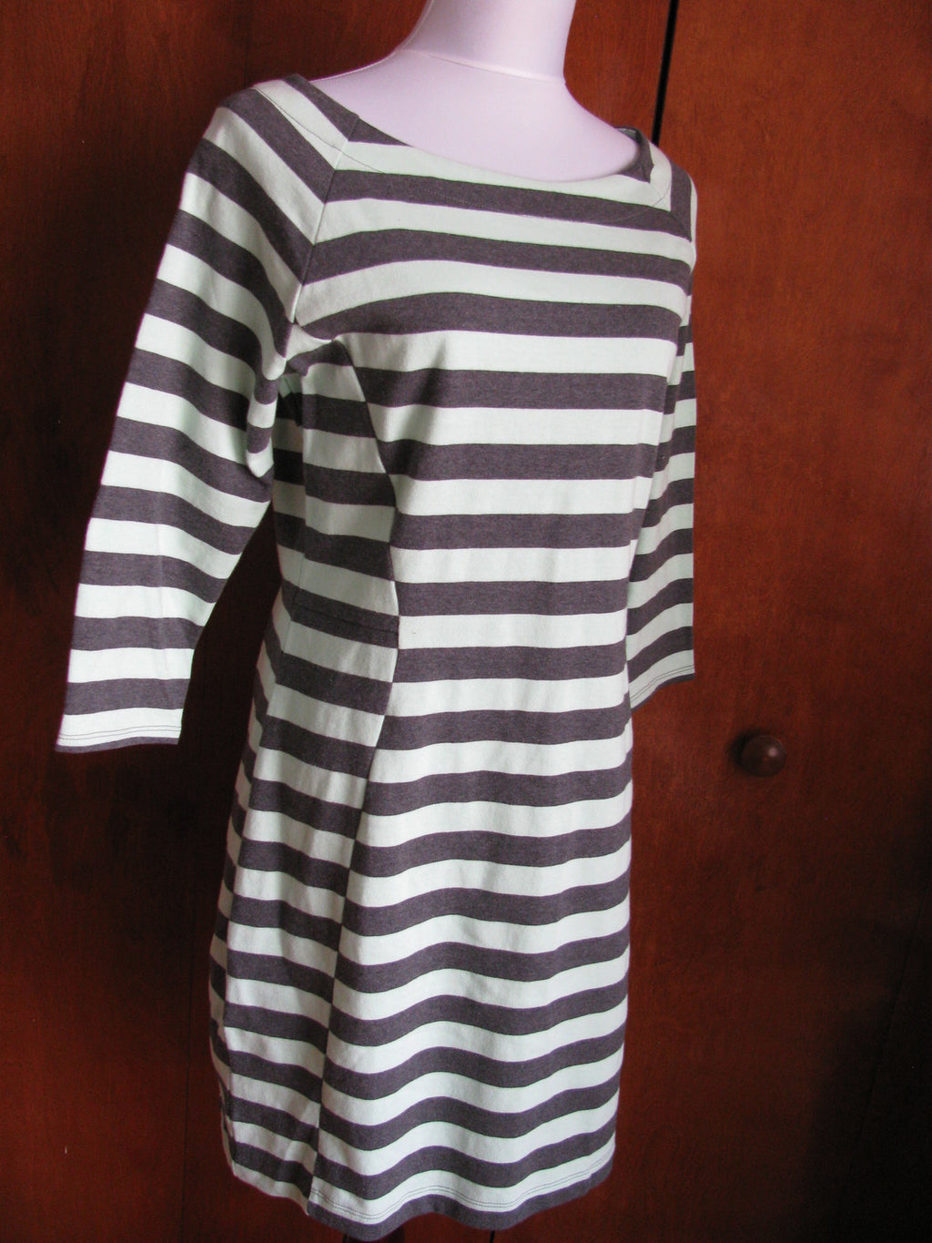 Gap Women's Striped Fitted 3/4 Sleeves Dress New