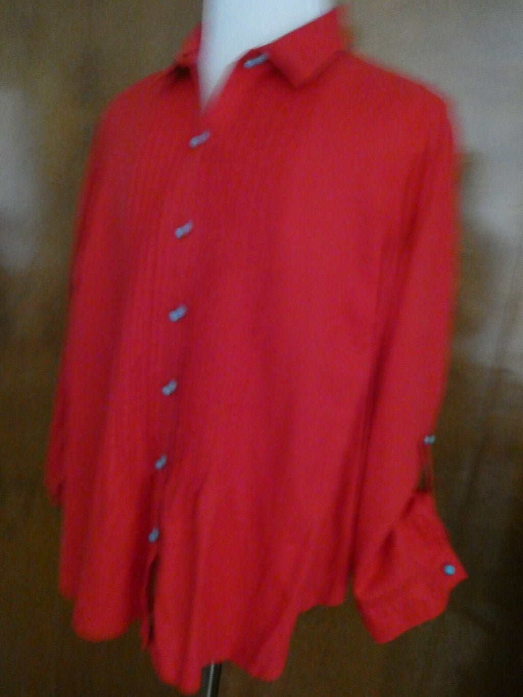 Jones New York Sport Woman 100% linen red long sleeves stylish top