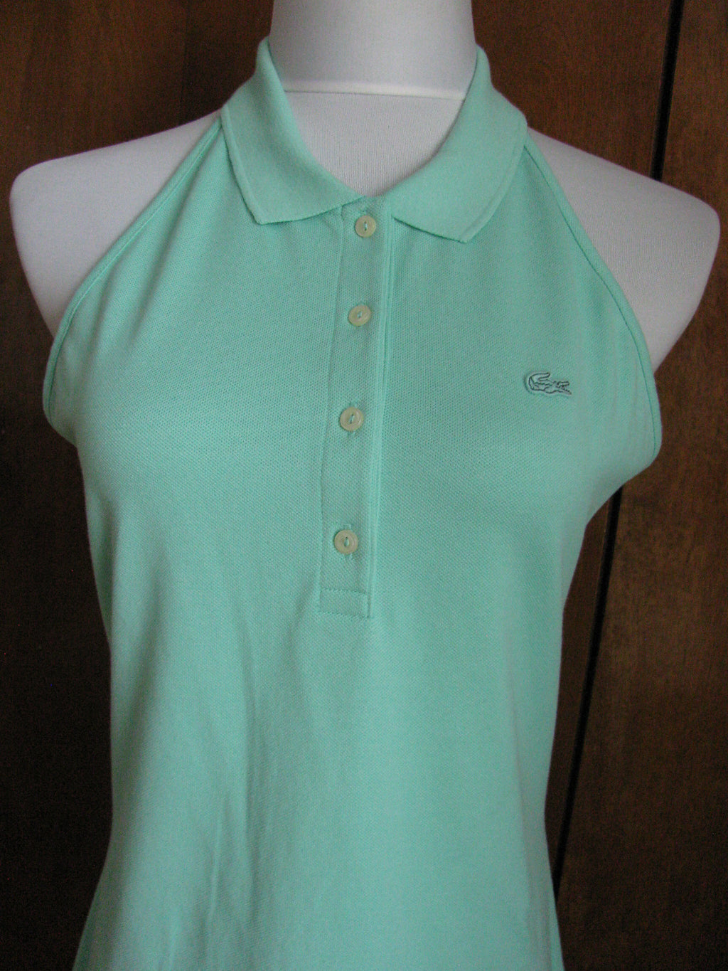 Lacoste women's green cotton halter dress New