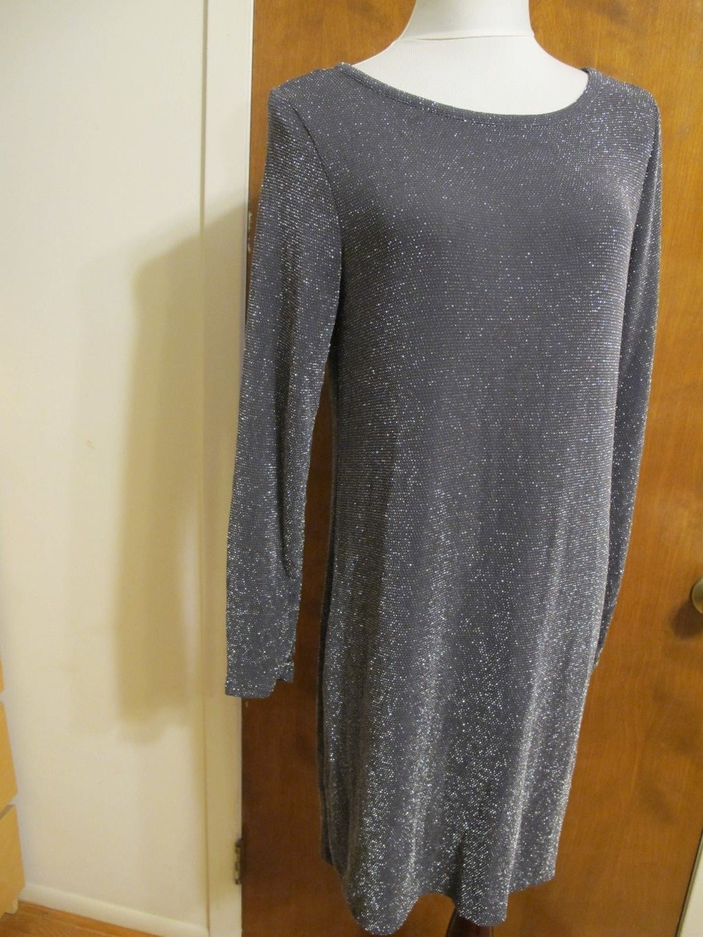 Michael Kors women’s gray boat neck jersey evening dress size Large New