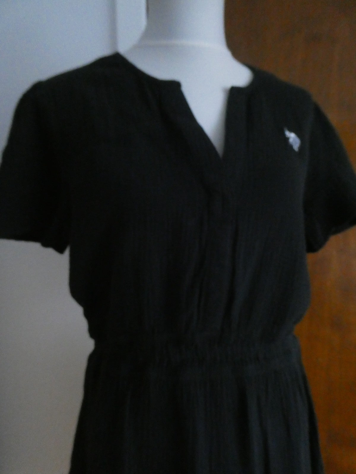 U.S. Polo Assn. Women's Black Tiered Dress Size Medium 100% Cotton NWT