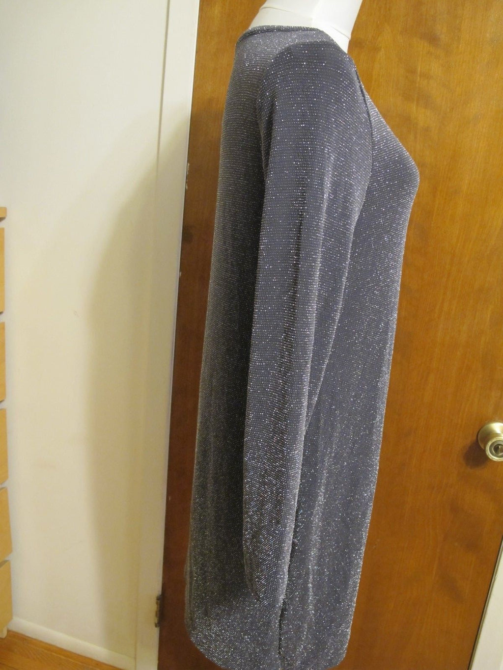 Michael Kors women’s gray boat neck jersey evening dress size Large New