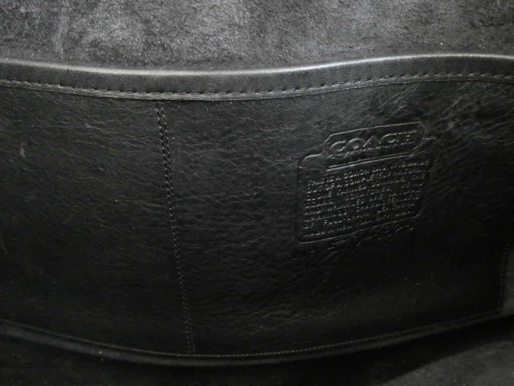 Vintage Authentically Coach Briefcase/ Tote Black Glove-Tanned Leather 570-8625