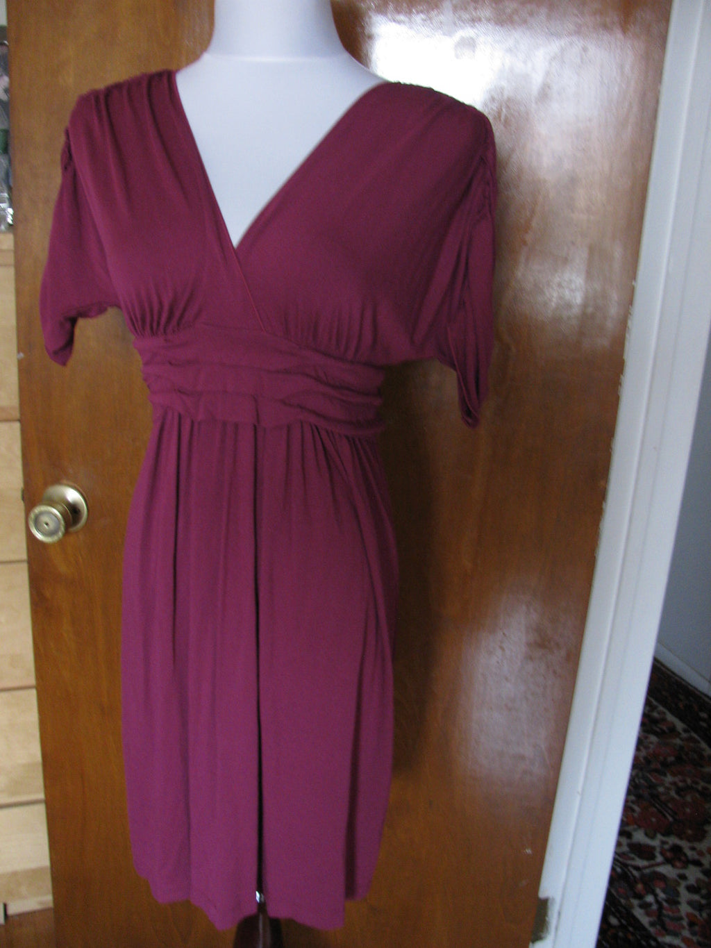 Max Studio women's deep purple viscose dress small New