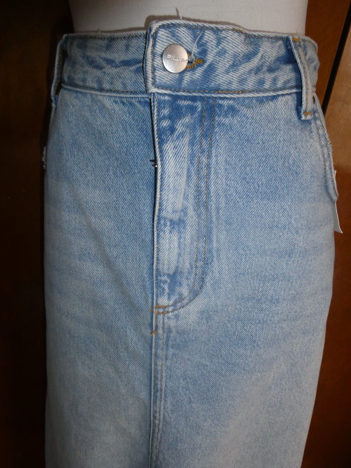 Anthropologie by Pilcro Women Madi Front-Slit Denim Maxi Skirt 14 (can fit 12)