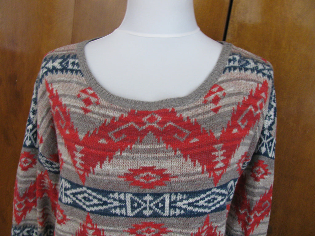 Denim & Supply women's multi color cotton 3/4 sleeves sweater XL 