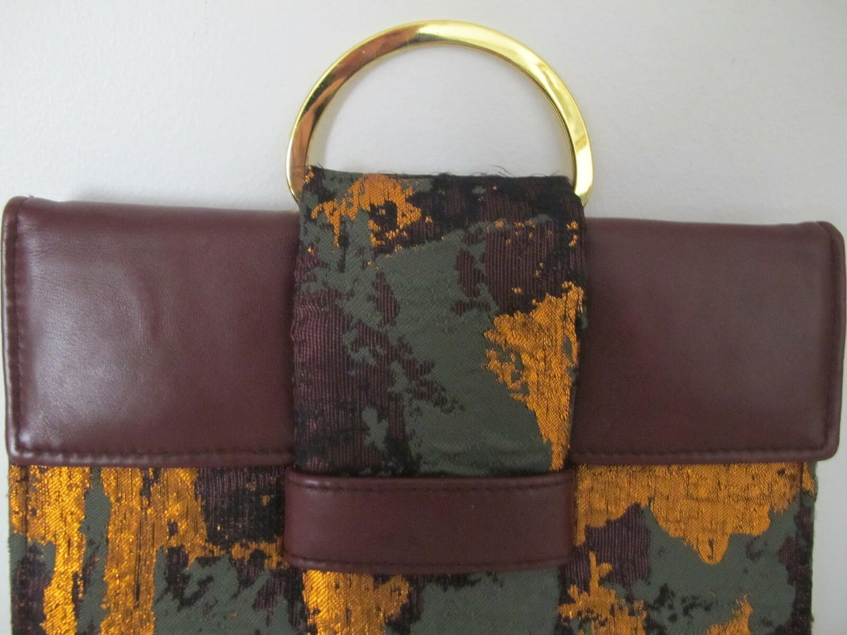  Anthropologie Parme Marin Women's Burgundy Evening Purse Bag Clutch 