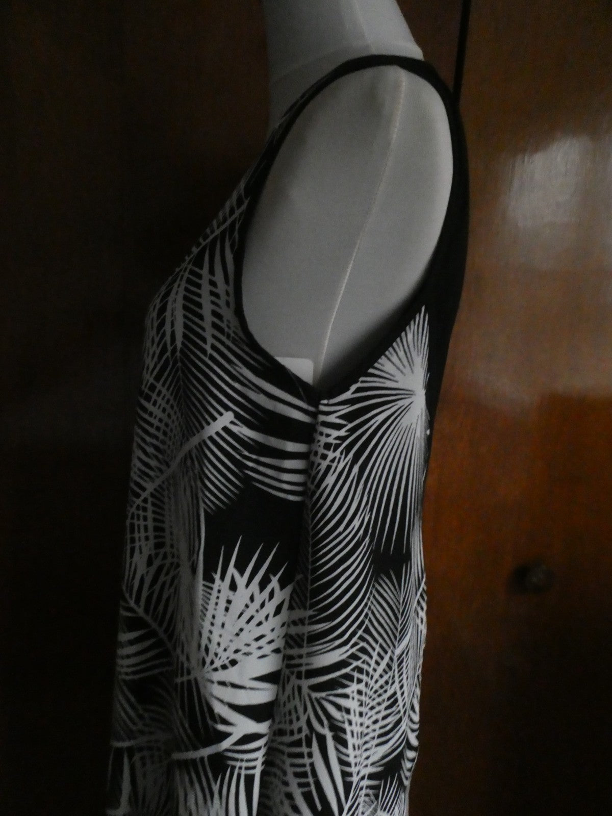 Partizia Lusa Milano Black/White Detailed Asymmetric Tunic Dress Size Medium