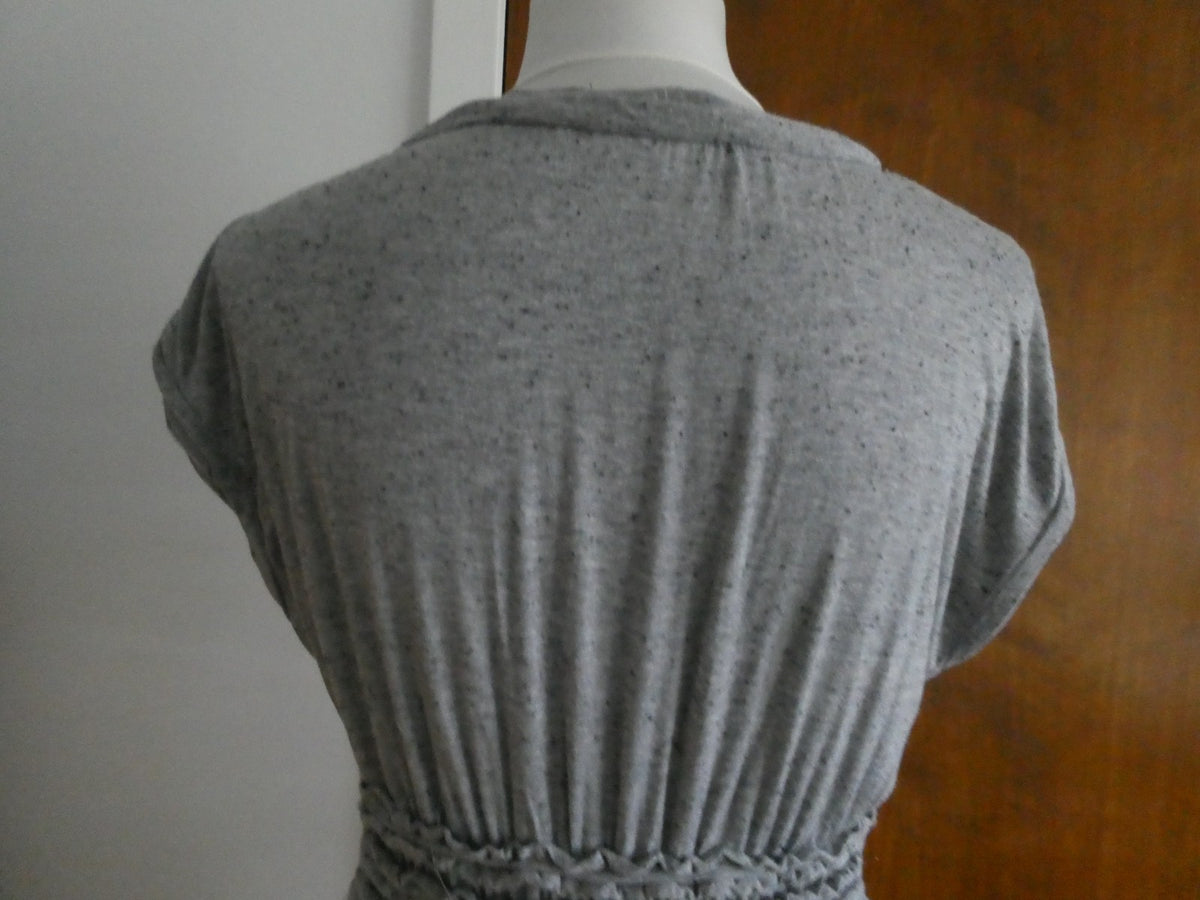 Max Studio women knit jersey dress heather gray with black flecks, featuring L
